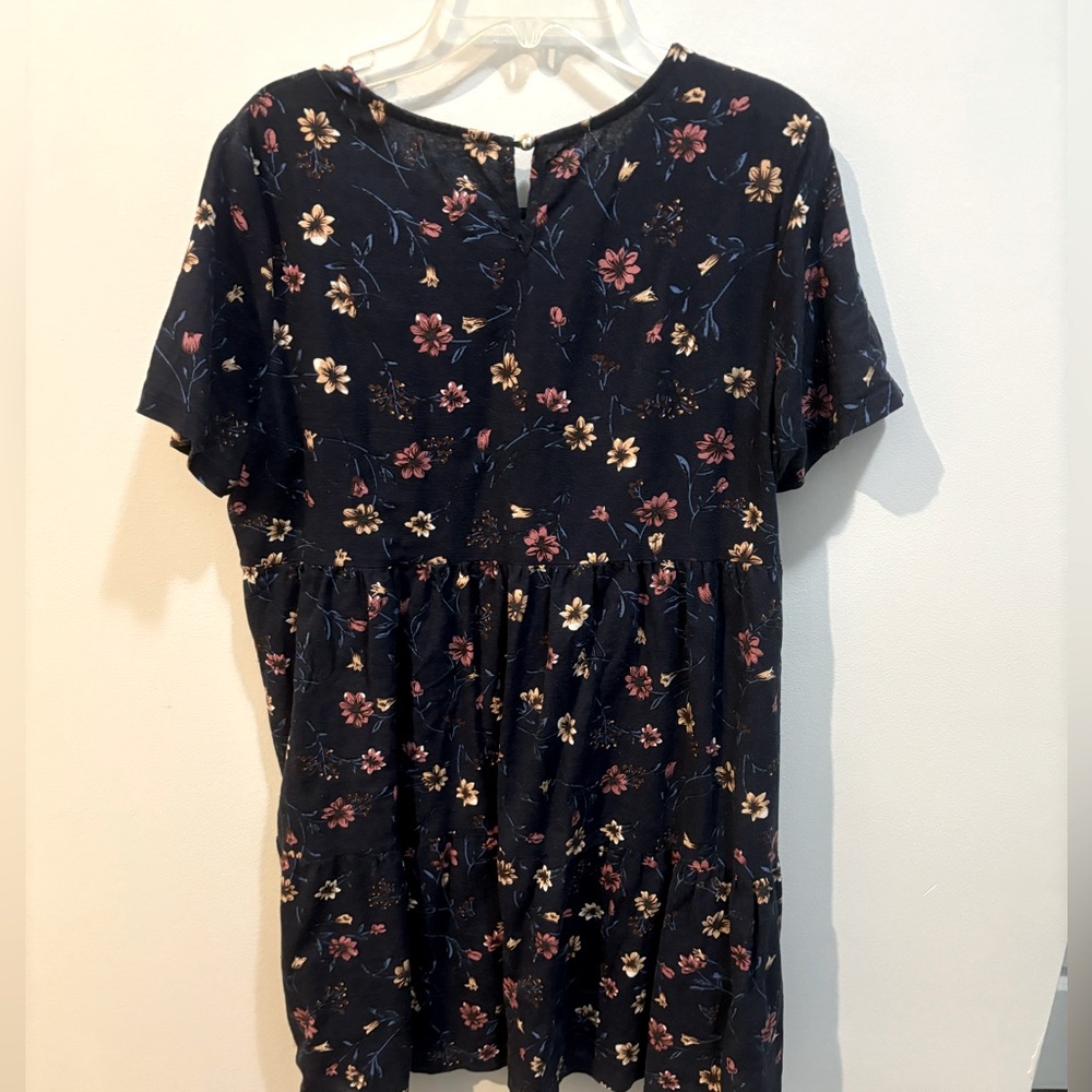Blue floral babydoll dress
